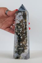 Load image into Gallery viewer, Ocean Jasper Gemstone Tower With Druzy Pockets
