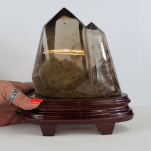 Load image into Gallery viewer, Smokey Quartz Gemstone Double Terminated Tower With Phantom Quartz Gemstone
