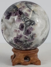 Load image into Gallery viewer, Amethyst Gemstone Sphere With Druzy Accent
