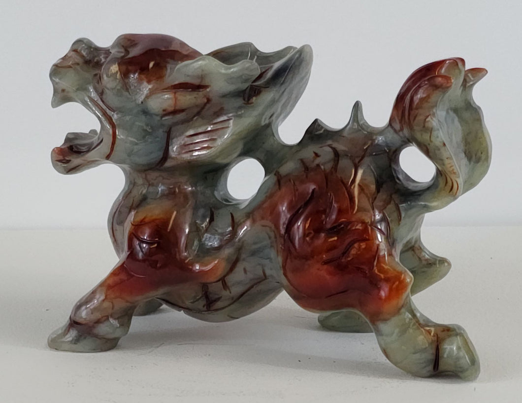 Carnelian Gemstone Dragon Figure