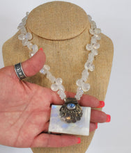 Load image into Gallery viewer, Rainbow Moonstone Gemstone Necklace With Rainbow Moonstone Gemstone Pendant
