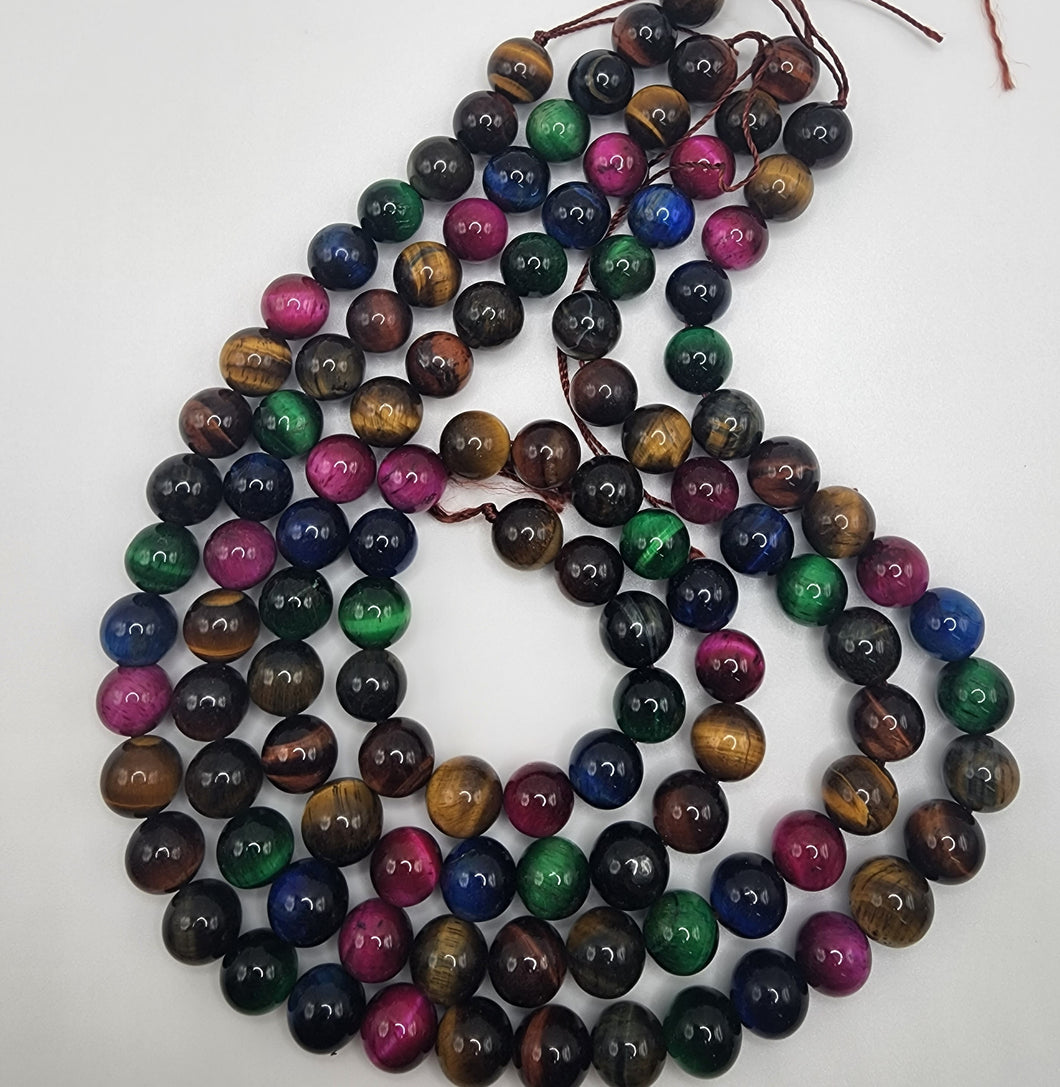 Multicolored Tiger Eye Gemstone Necklace