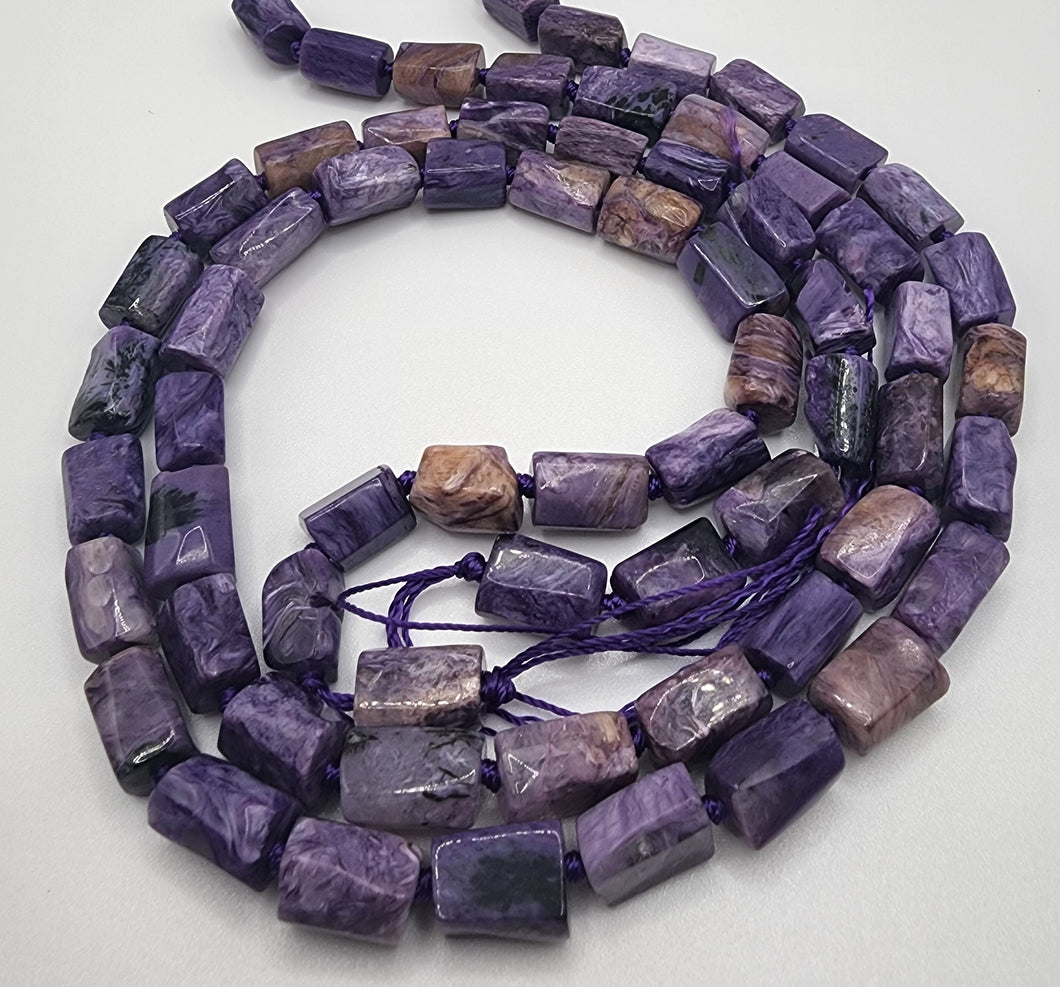 Charoite Gemstone Necklace - Irregular Cylinder