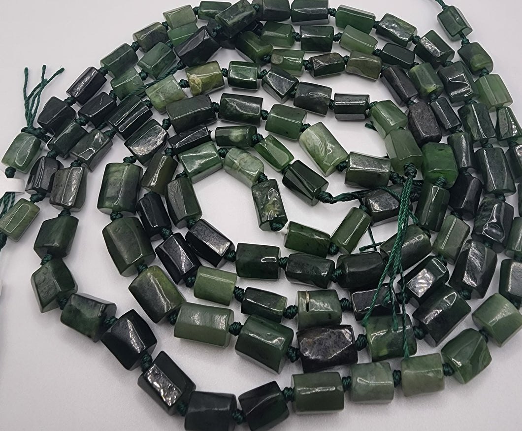 Canadian Snowflake Jade Gemstone Necklace - Irregular Cylinder Shape