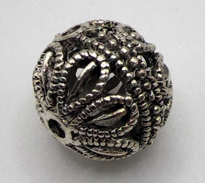 Filigree Hollow Pewter Bead