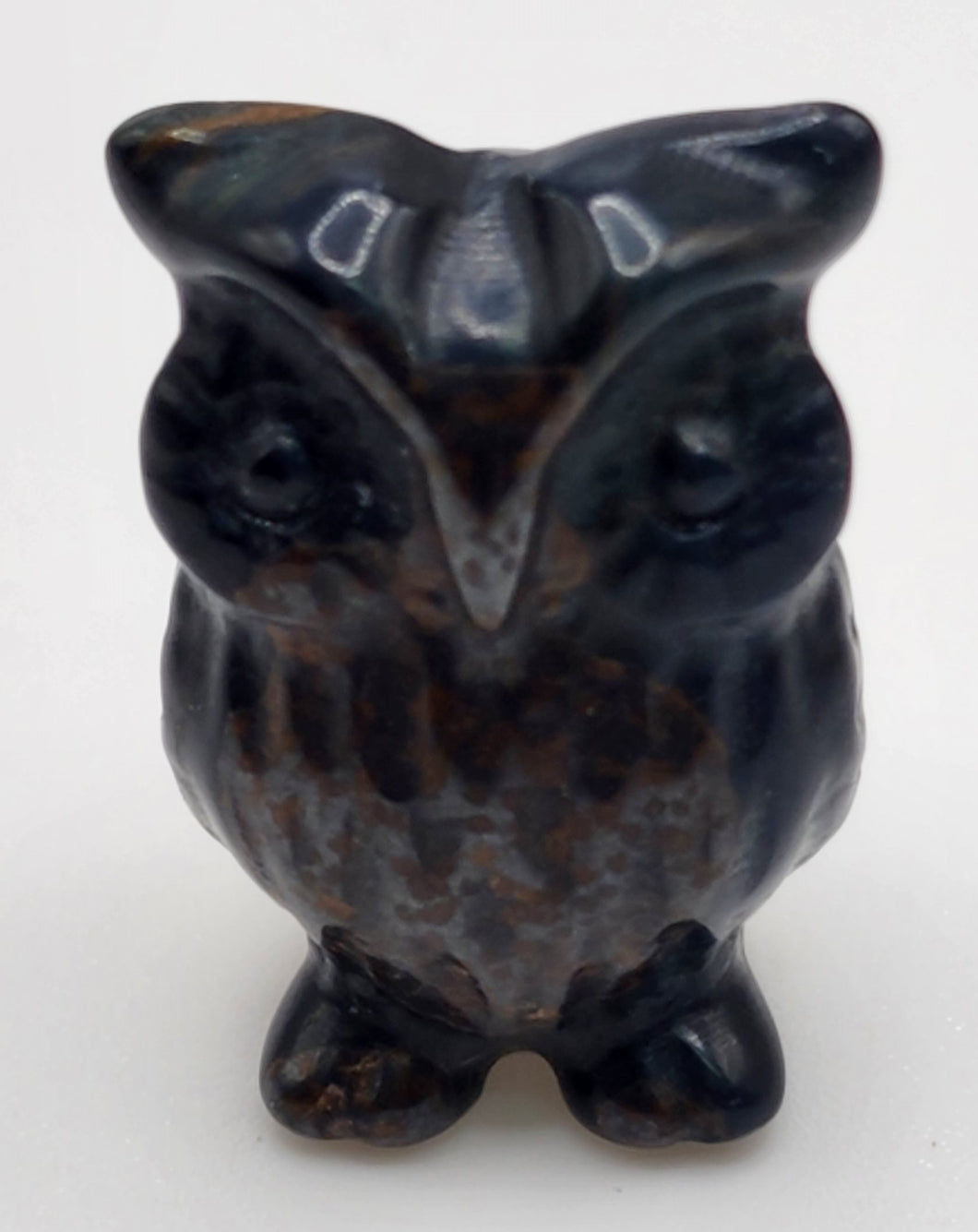Carved Obsidian Gemstone Owl