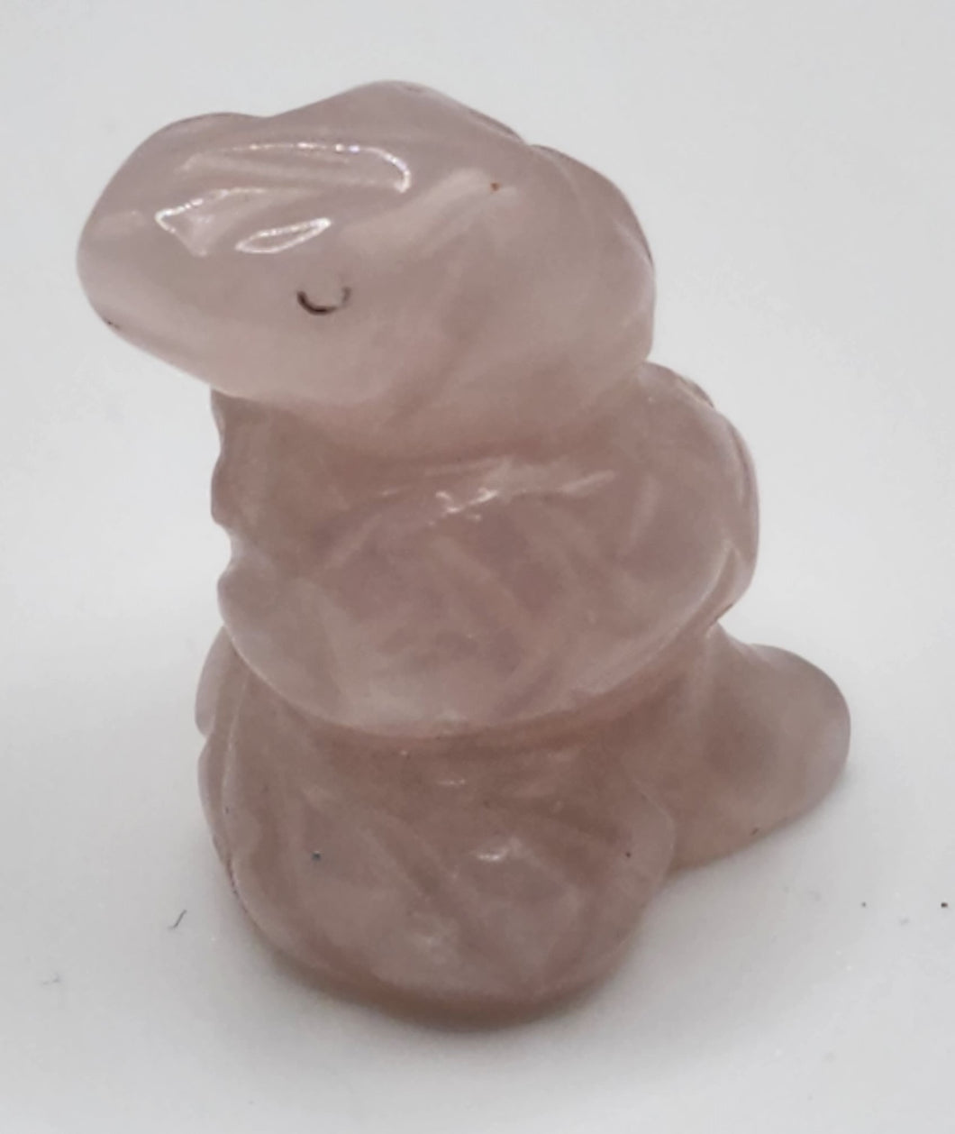 Rose Quartz Gemstone Snake Figurine