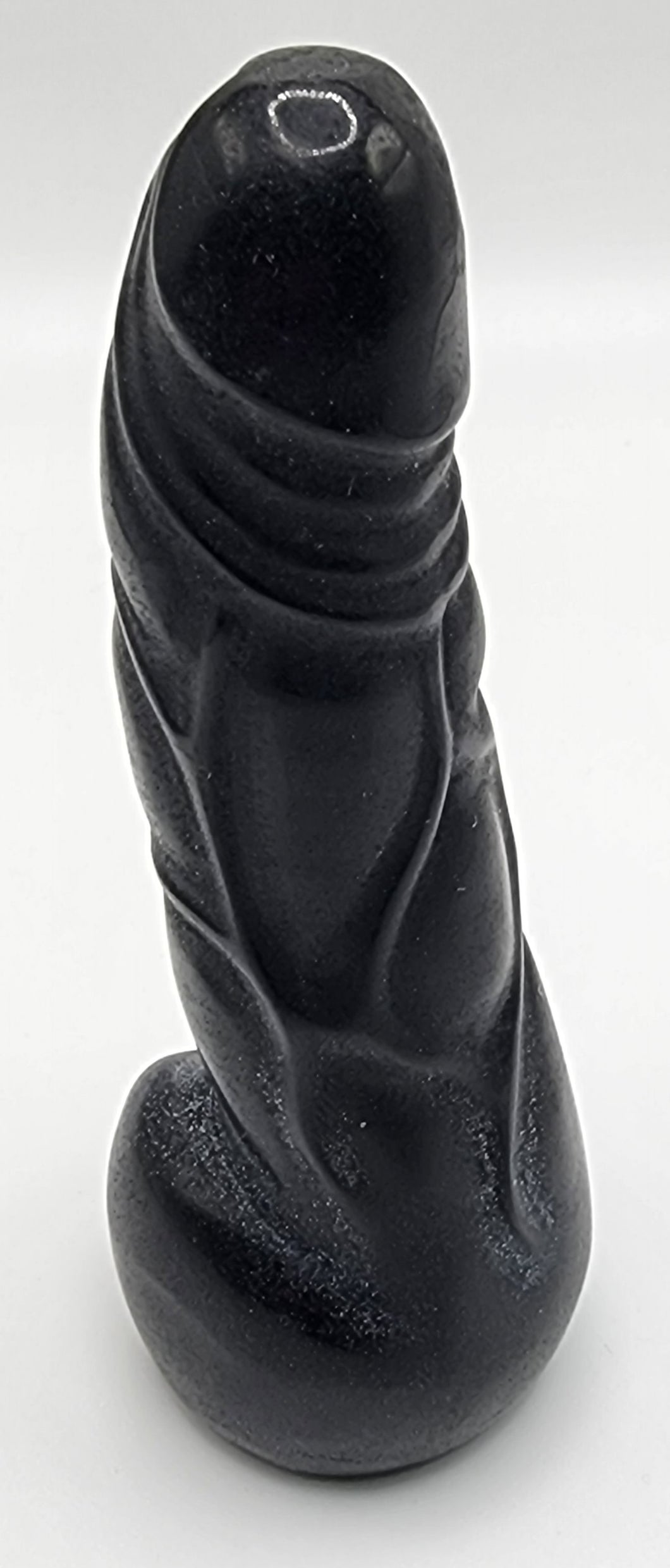 Black Obsidian Gemstone Phallus Figurine