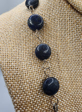 Load image into Gallery viewer, Lapis Lazuli and Turquoise Slab Gemstone Necklace With Silver and Lapis Coined Shaped Beads
