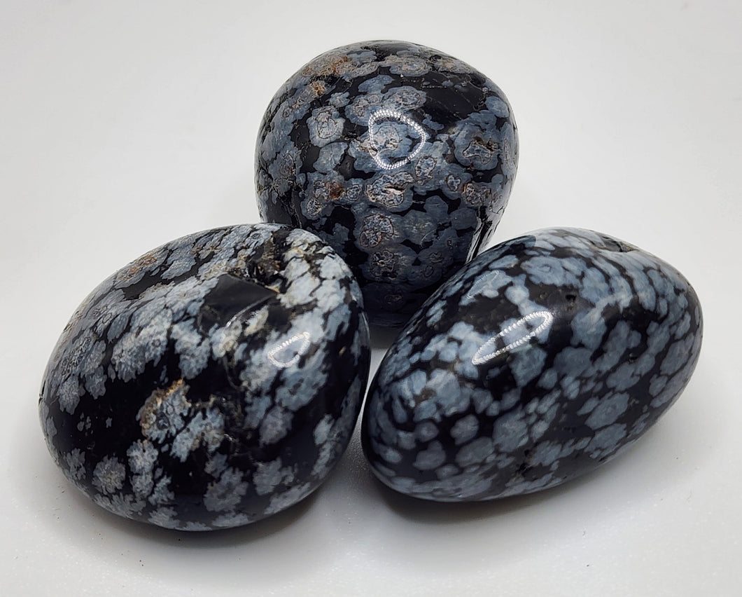 Loose Snowflake Obsidian Gemstone Tumbler