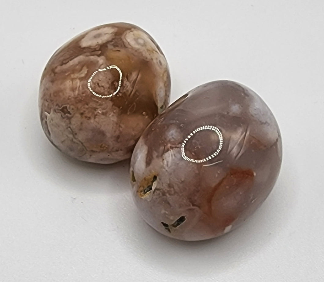 Loose Flower Agate Gemstone  Tumbler