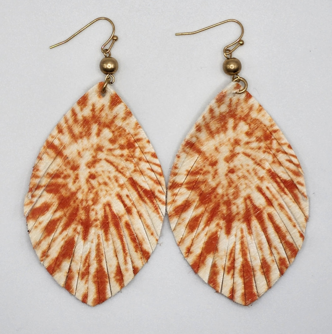 Freshwater Cream Colored Lightweight Cowhide Earring Set