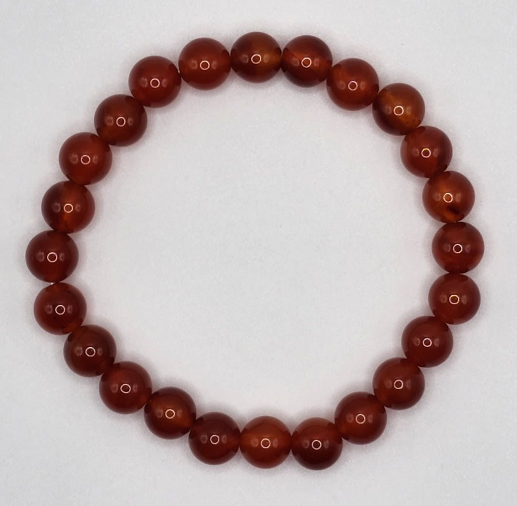 Carnelian Gemstone Round Stretchy Bracelet