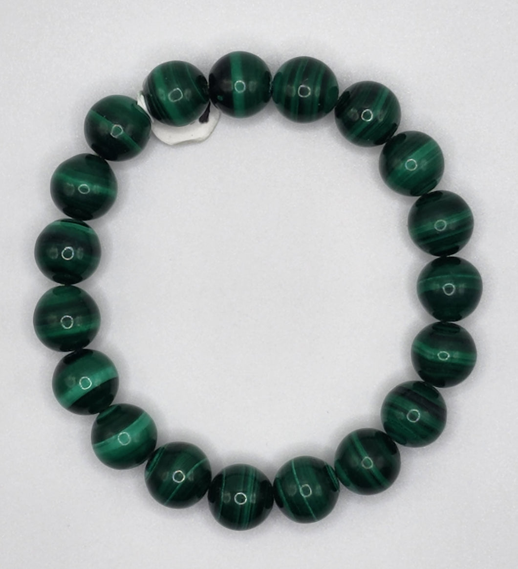 Malachite Gemstone Round Stretchy Bracelet