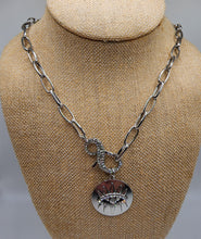 Load image into Gallery viewer, Silver Plated Evil Eye Pendant - Hung on Large Chain
