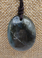 Load image into Gallery viewer, Labradorite Gemstone Pendant Hung on Parachute Cord

