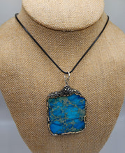 Load image into Gallery viewer, Sea Sediment Jasper Gemstone Encrusted With Pave Crystals Pendant - Hung on Wax Cotton Cord
