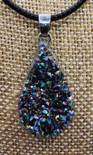 Load image into Gallery viewer, Teardrop Druzy Pendant - Hung on Wax Cotton Cord
