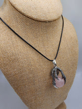 Load image into Gallery viewer, Rose Quartz Gemstone Dragon Claw Pendant - Hung on Wax Cotton Cord

