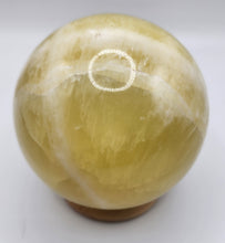 Load image into Gallery viewer, Lemon Calcite Gemstone Sphere
