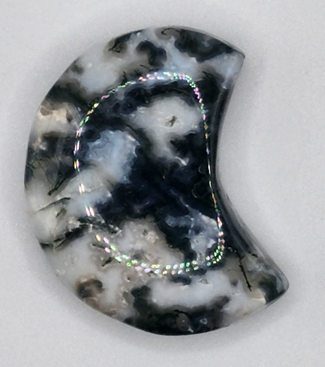 Moss Agate Gemstone Moon