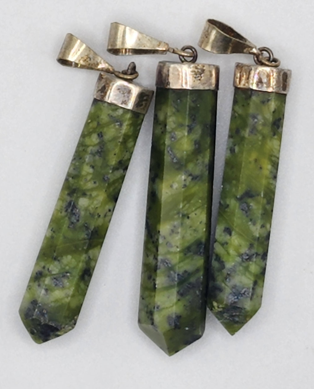 Serpentine Gemstone Hexagon Point Pendants