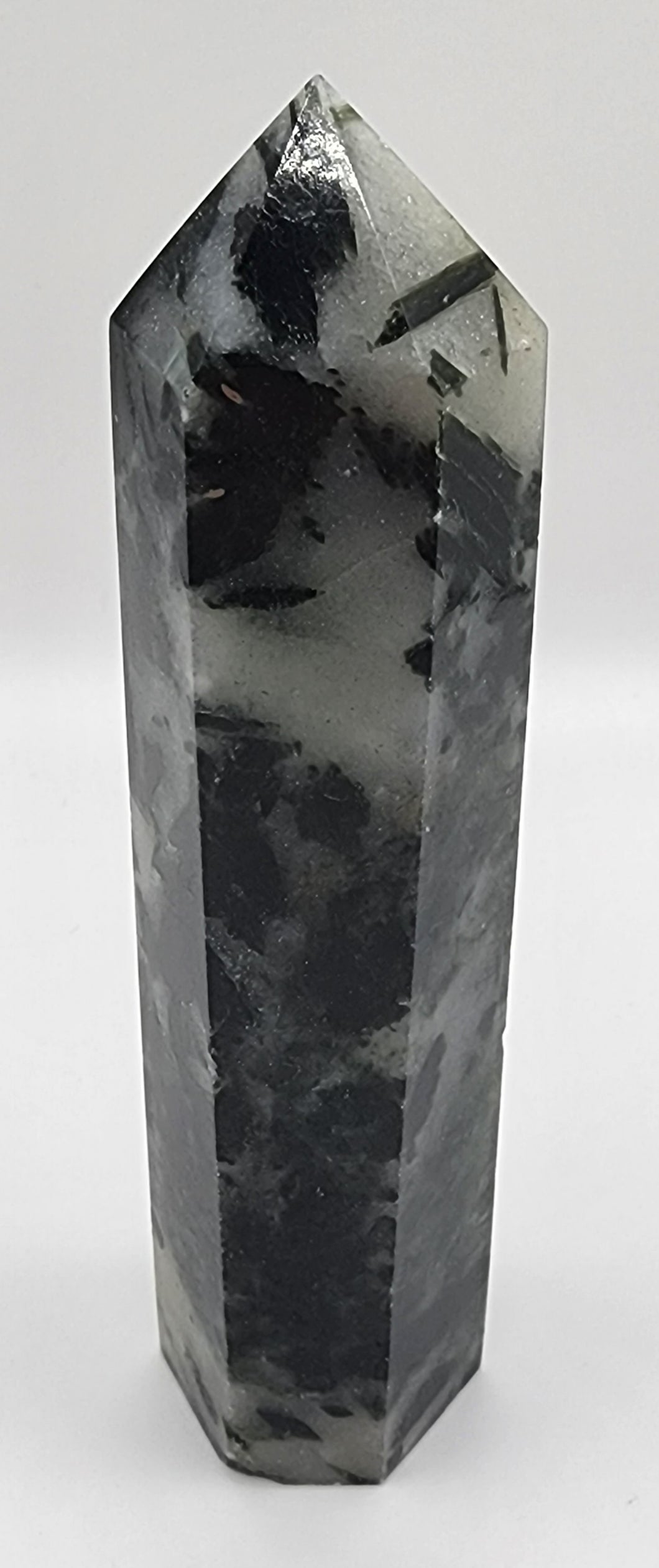 Quartz Gemstone Point With Epidote